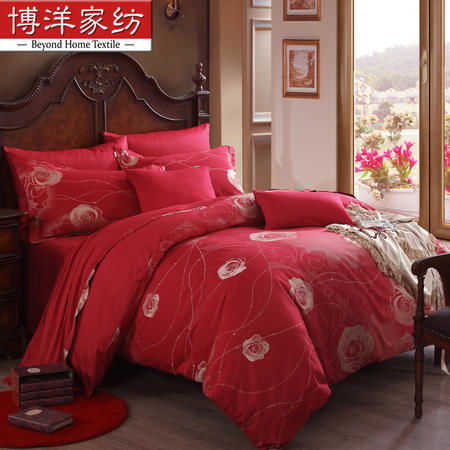 博洋家紡 床上用品 大提花床單四件套 妙戀 婚慶套件四件套 包郵1.5米